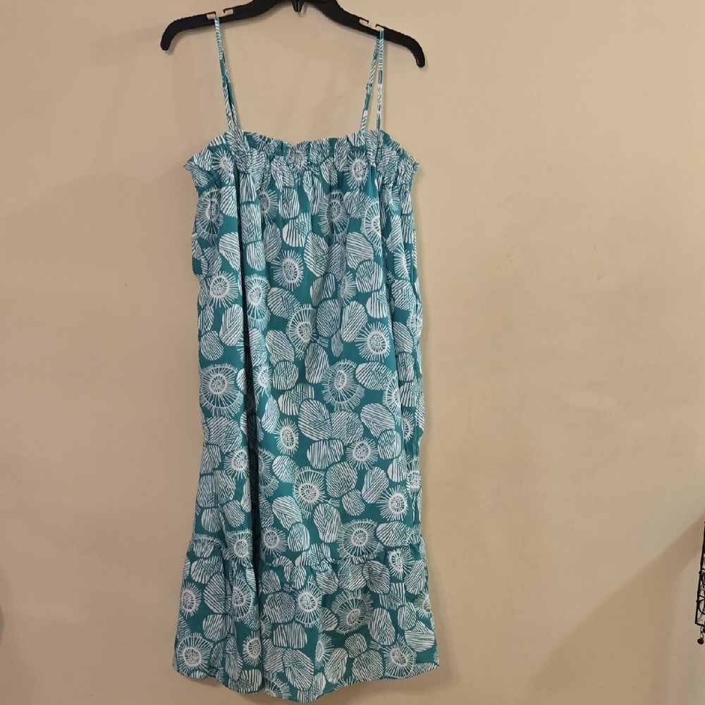 THML Green and White Floral Midi Dress